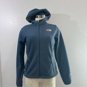 The North Face Women's Blue Hooded Fleece Jacket Sz Small.
